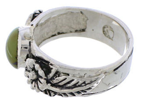 Flower Silver Turquoise Southwestern Jewelry Ring Size 5-3/4 TX27959